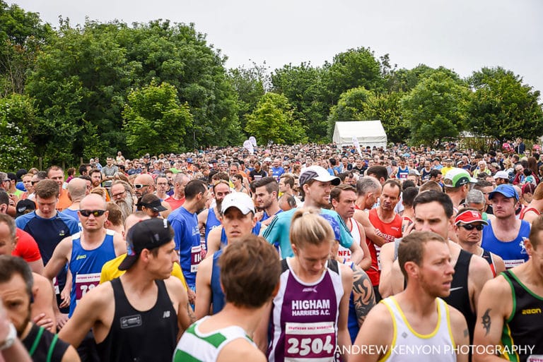 Runners getting set to run at the Southend Half Marathon