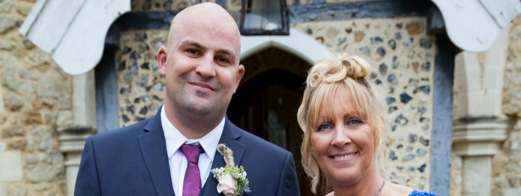 Peter and his mum at his wedding