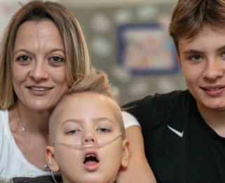 Phoenix at Little Havens with his brother and mum