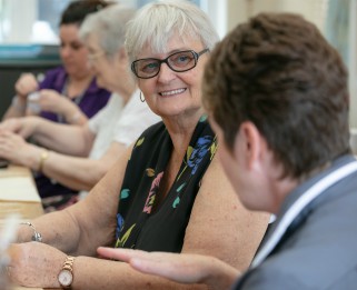 Day Hospice patient taking part in creative therapy