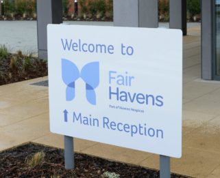 Fair Havens sign outside the hospice