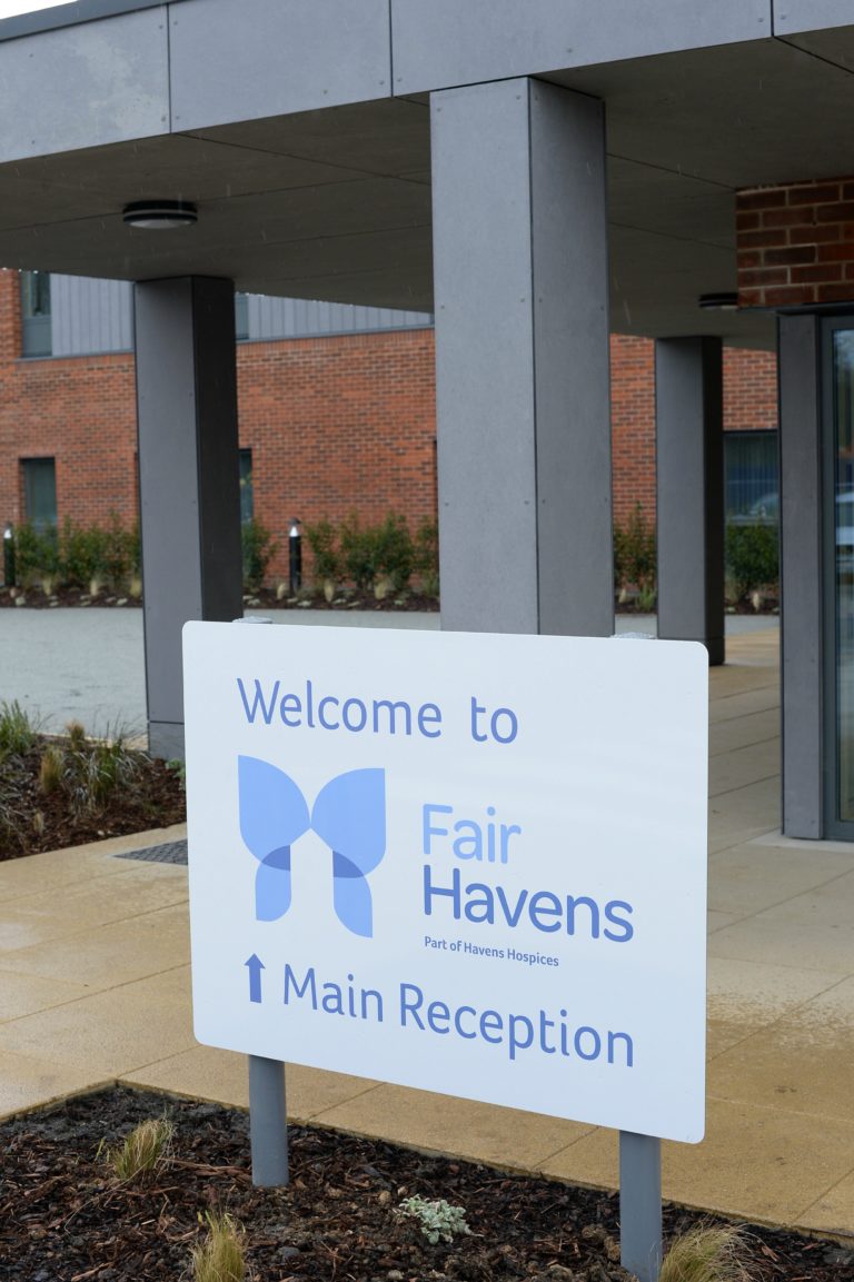 Fair Havens sign outside the hospice