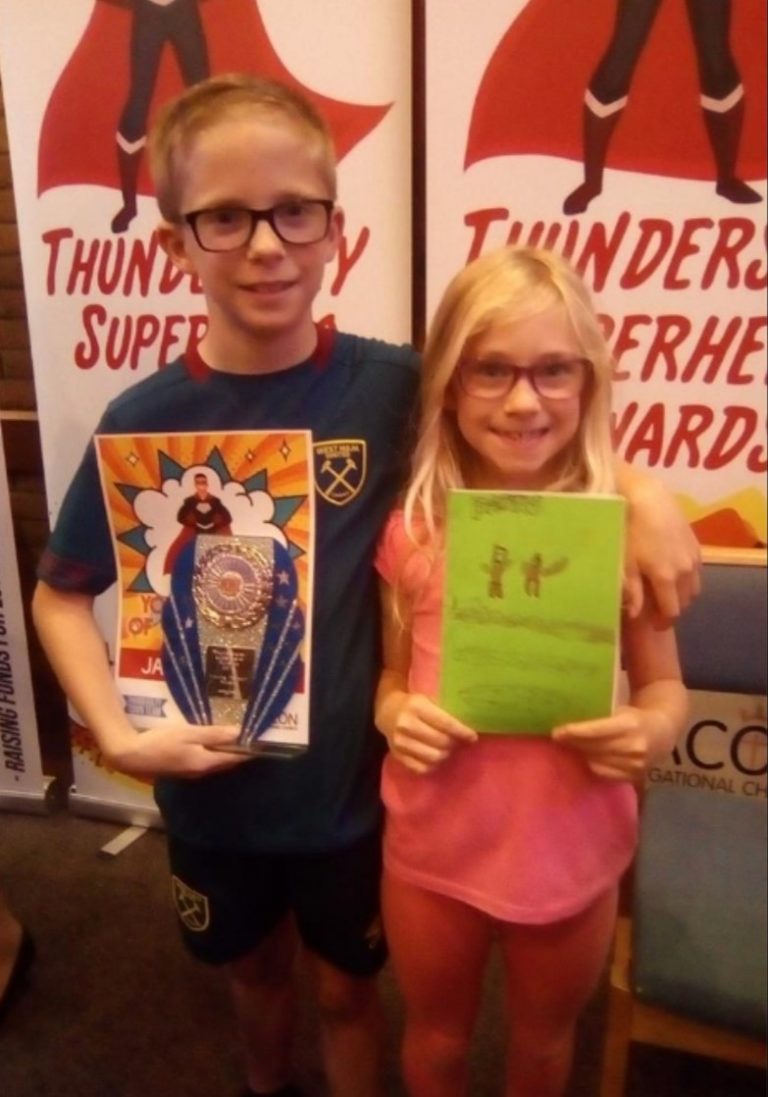 James and Faith at the Thundersley Superhero Awards