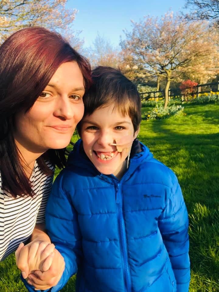 Theo with his mother