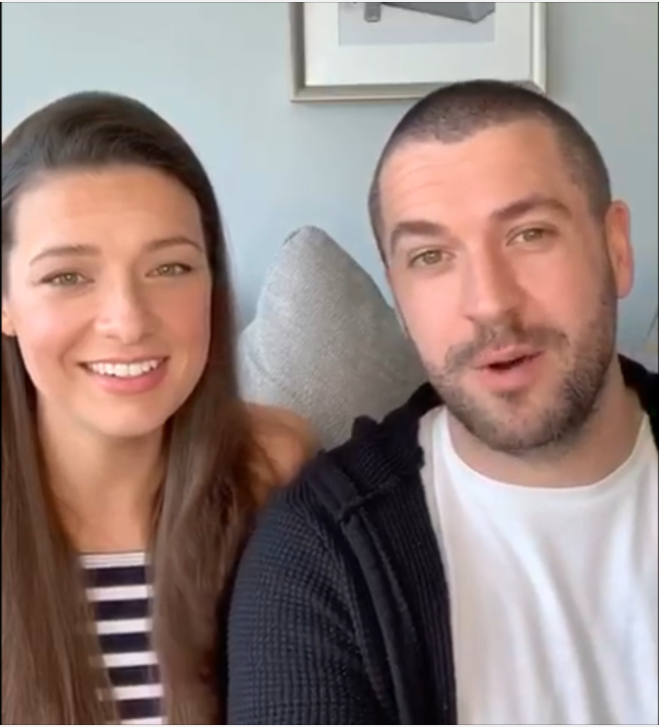 Sophie Austin And Shayne Ward taking part in the Havens Hospices' Virtual Quiz