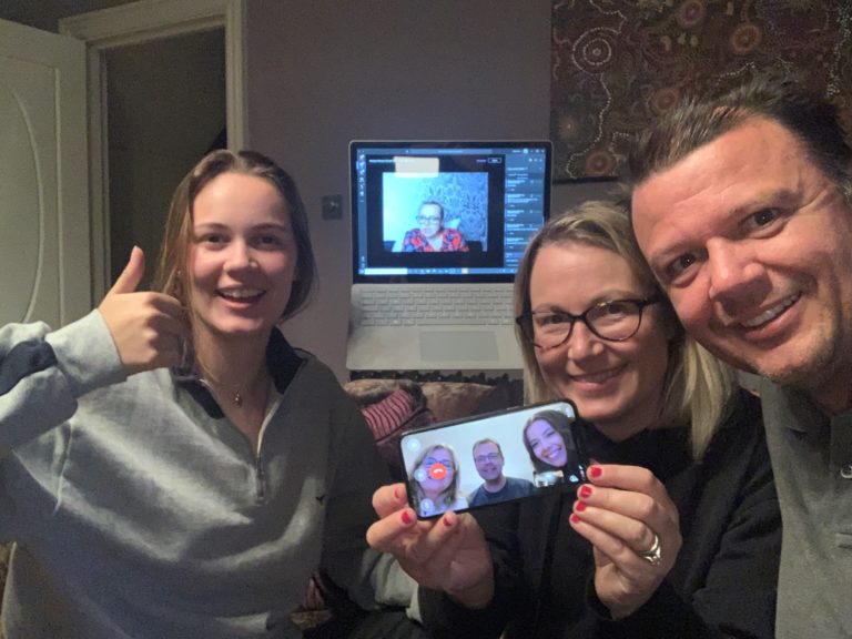 Warren Davies, CEO of Utilize Plc, playing the Havens Hospices Virtual Quiz