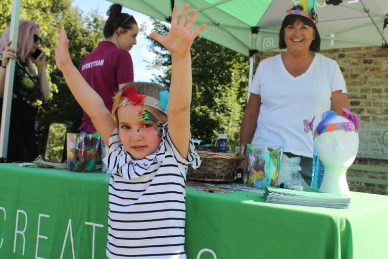 Isla,3, Was Thrilled With Her Create98 Crown at the 2019 Family Fun Festival