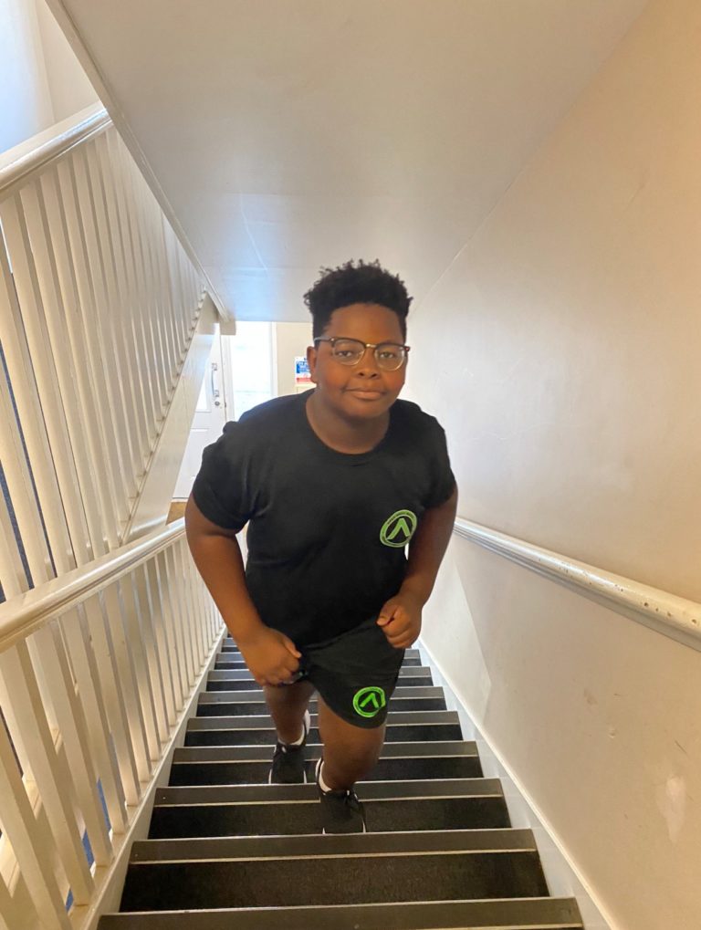 Lionel completing his Everest Challenge at home