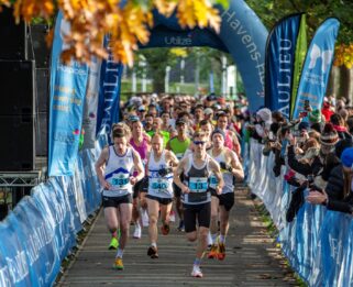Runners at start line of Chelmsford Marathon