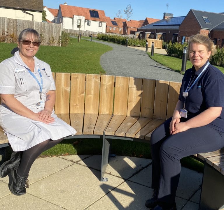 Sarah and Maisie, who recent passed nursing apprenticeships
