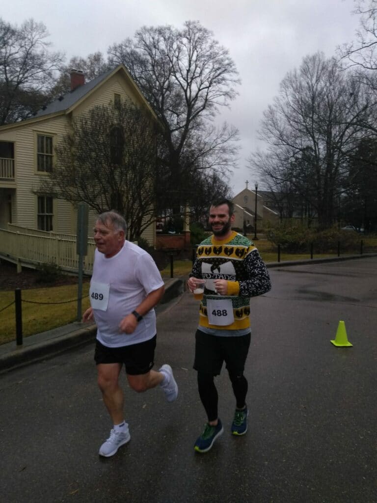 Noel Kelleway and James running in Mississippi in 2018