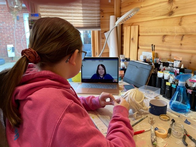 Daisy on a Zoom call