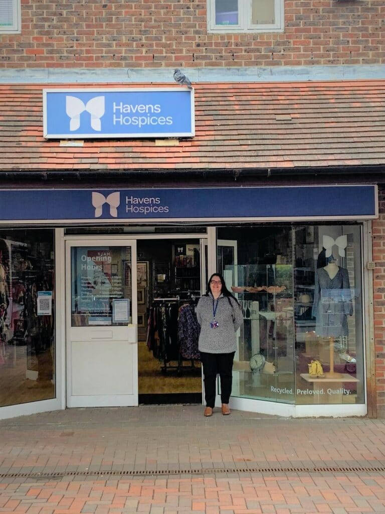 Nikki Bayford outside the Witham Shop