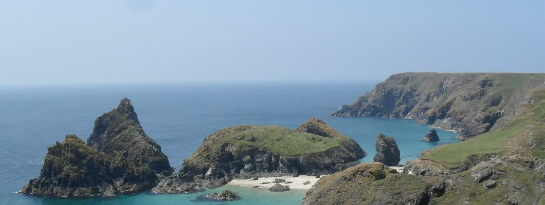 A view of the Cornish coast, showing the ocean