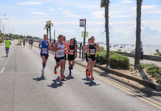 Southend Half Marathon Runners On Seafront