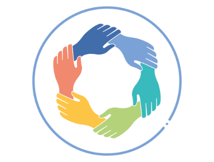 fredie icon - six coloured hands holding