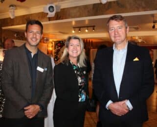 Tom Abbott from Havens Hospices with Sarah Harvey and Charlie Langhorne from Wild In Art