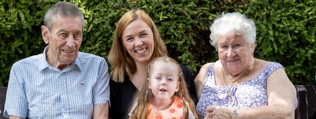 Millie and her family at Little Havens