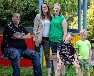Jonty's family in Little Havens garden