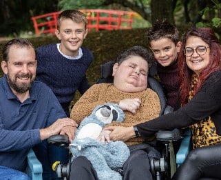 Kieran and his family at Little Havens