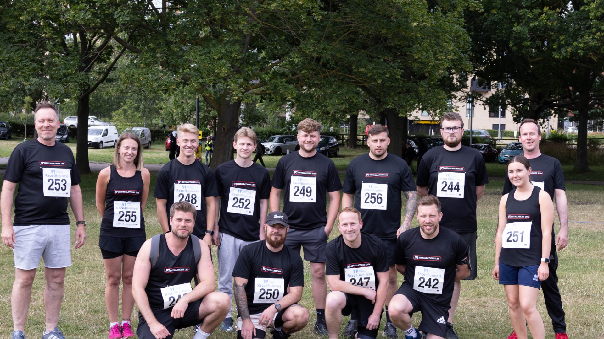 Team of colleagues taking part in the 'Race4Business'
