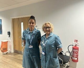 Chanelle with HCA on Fair Havens care floor.
