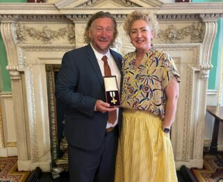 Lee and Debbie after being presented with the award