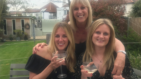 Alice and her mum and sister outside