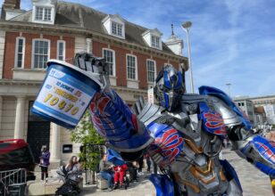 Transformer at Chelmsford Takeover with Havens Hospices bucket.