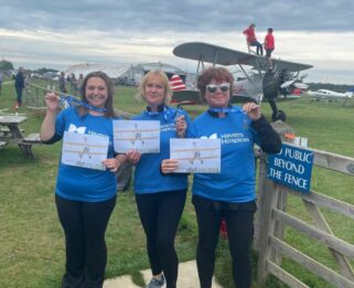 Lucy, Gail and Faith after their wing walk