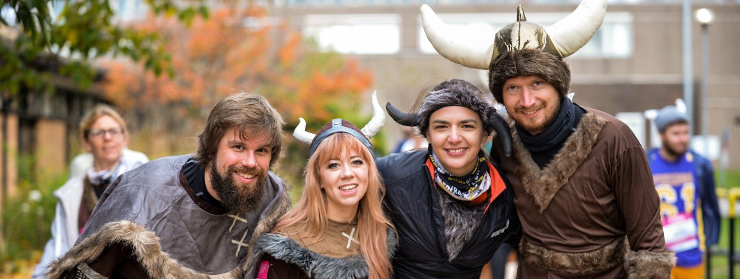 People dressed up at the Yorkshire Marathon.