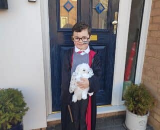 Dexter dressed up as Harry Potter for World Book Day
