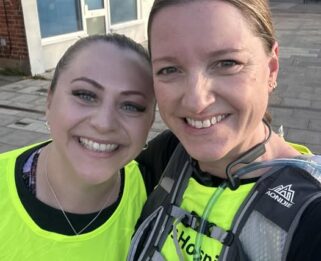 Lucy and Jenna out on their practice run.