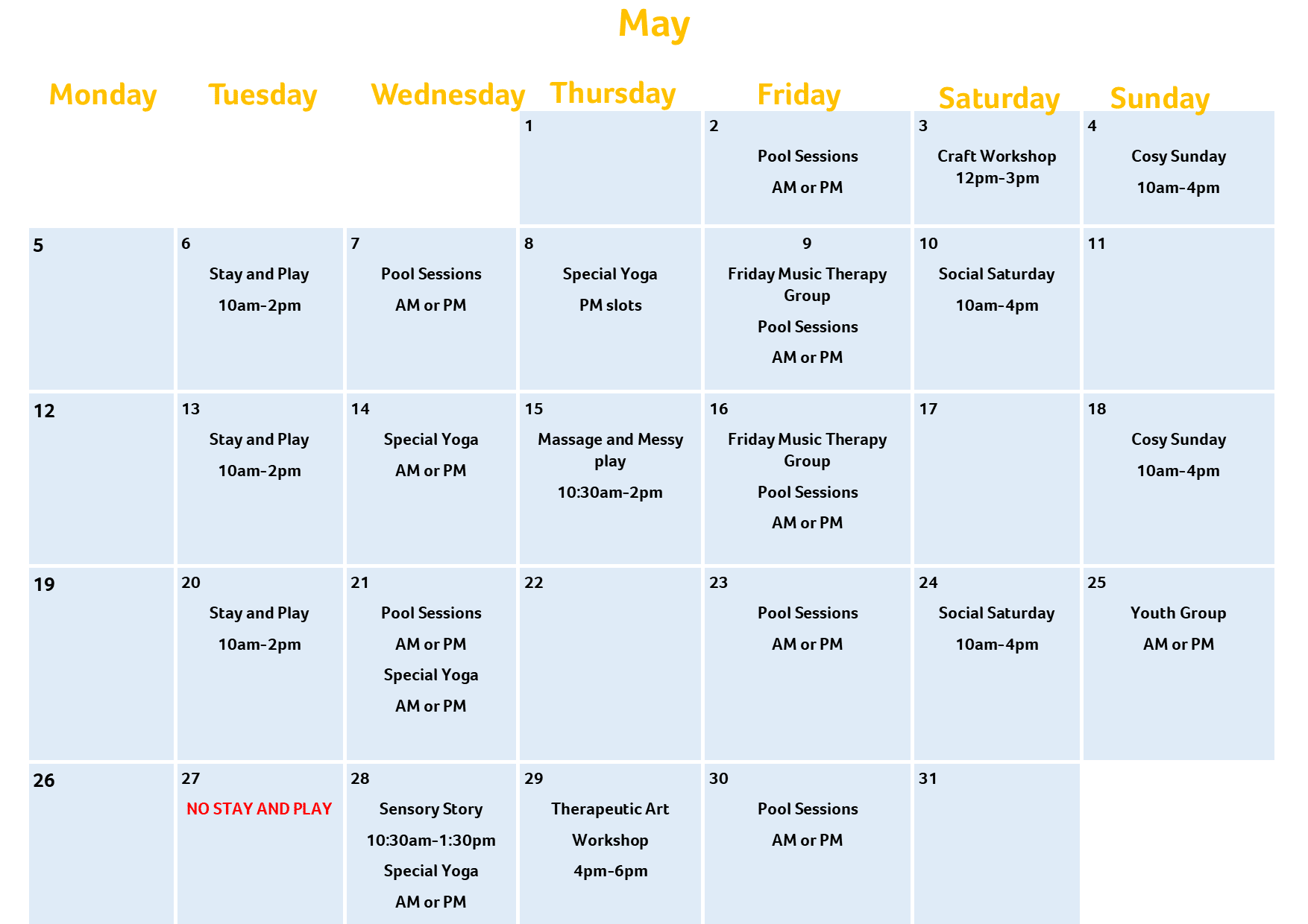 May Online Calender