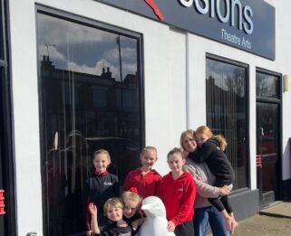 Students from dance school outside Expressions Theatre Arts