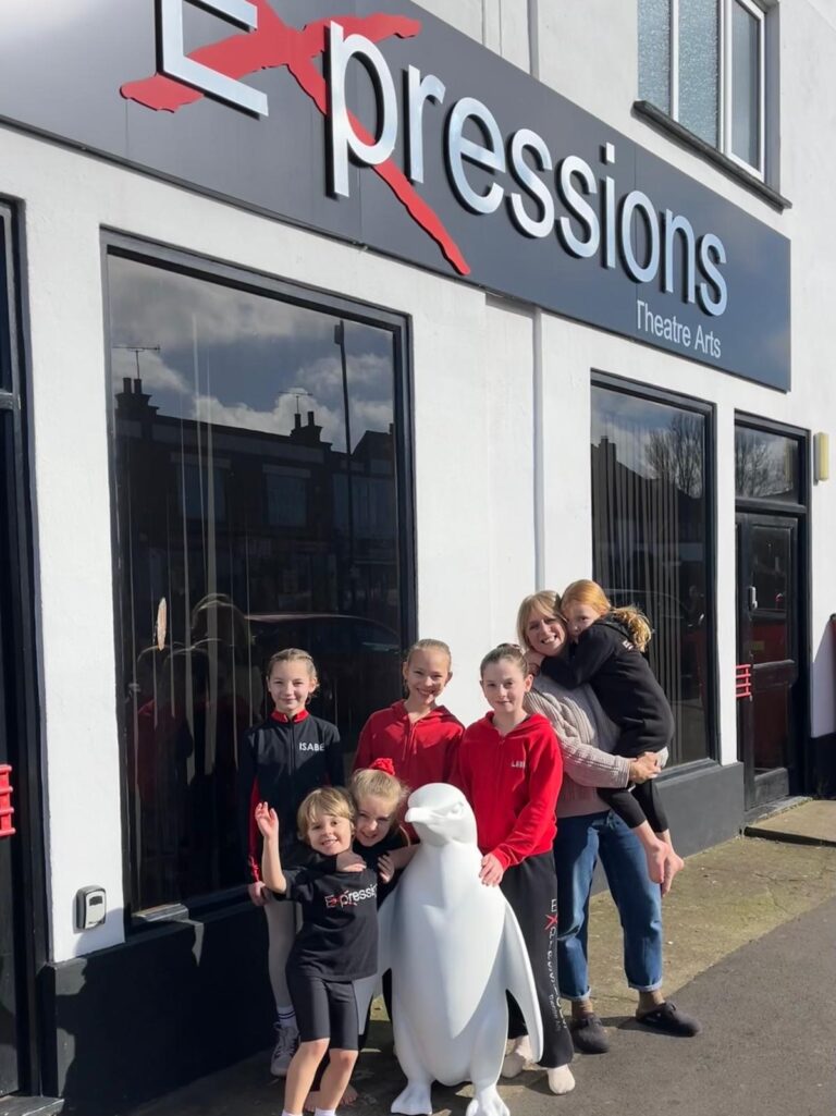 Students from dance school outside Expressions Theatre Arts