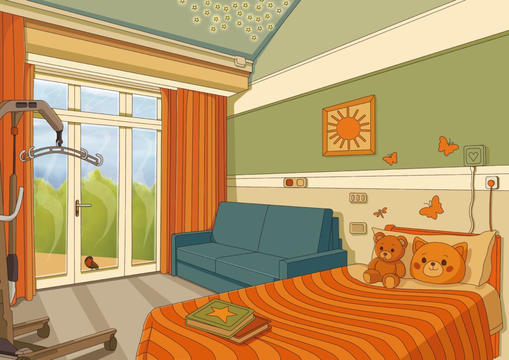 Drawing of Little havens bedroom