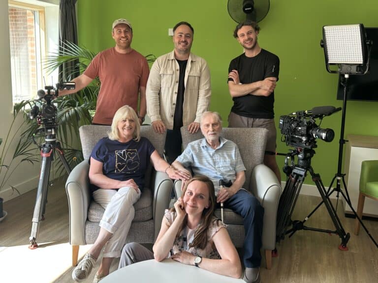 Dave and kate with BBC crew and christine from Havnes Hospices