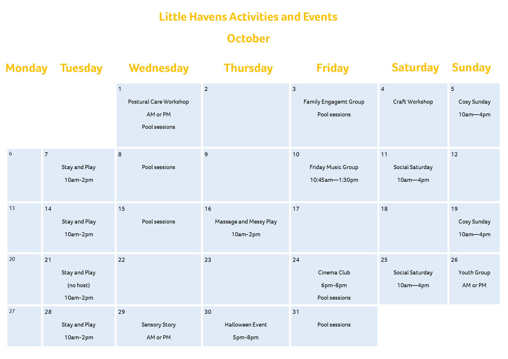 October Online Calendar