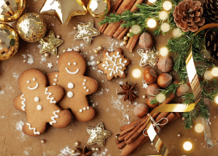 gingerbread biscuits flat on the table