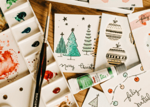 Christmas cards painted