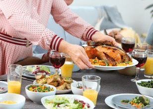 Christmas dinner at the table