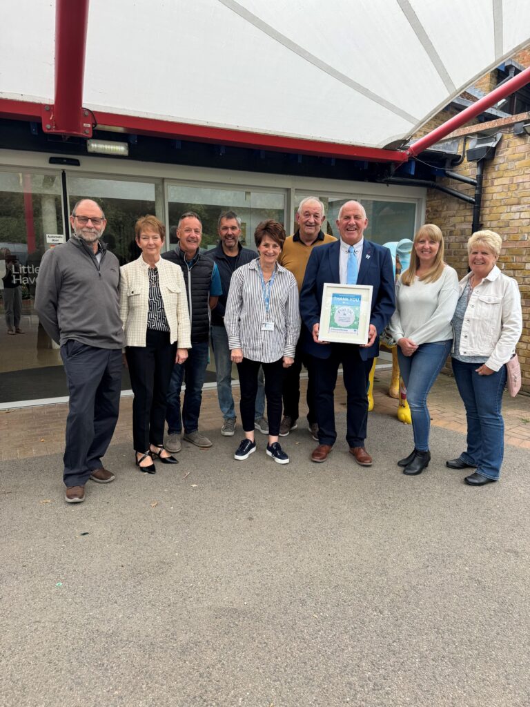 Sandon Golf Society outside Little Havens hospice.