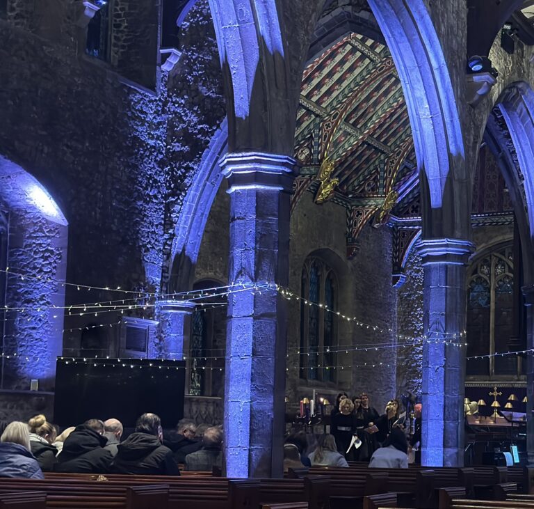 St Marys Church in Prittlewell lit up at the charity's special remembrance service