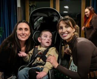 Clay with foster carer and Ferne