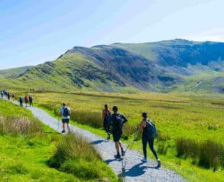 Trekkers on the Snowdon trail