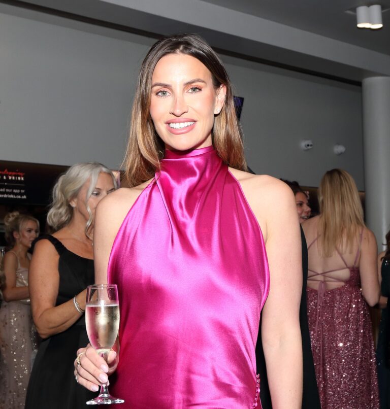 Ferne McCann smiling at Havens Hospices Gala ball.